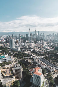 Aerial view of buildings in city