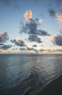 Scenic view of sea against sky at sunset