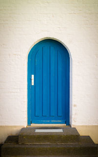 Closed blue door