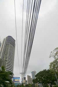 Low angle view of skyscrapers against sky