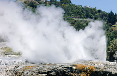 Scenic view of waterfall