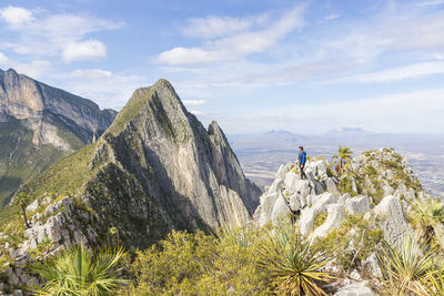 Panoramic view of mountains against sky
