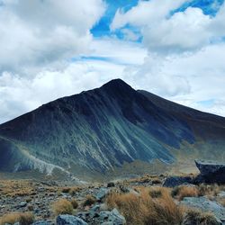 Scenic view of mountains against sky