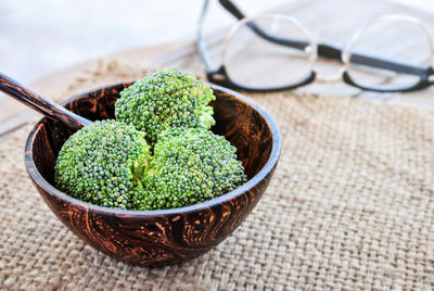 Close-up of broccoli in bowl