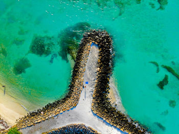 High angle view of swimming pool