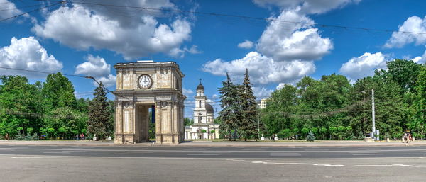 View of historical building against cloudy sky