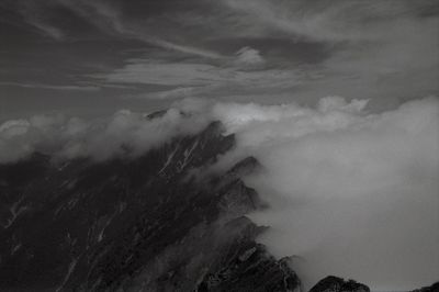 Low angle view of mountains against sky