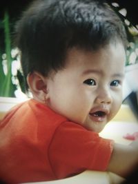 Close-up portrait of cute baby girl