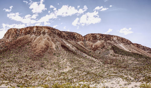 Rock formations on land against sky