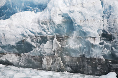 Scenic view of frozen waterfall