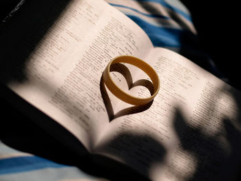 Close-up of open book