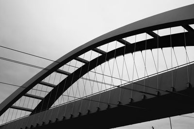 Low angle view of bridge against clear sky