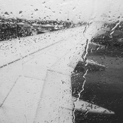 Close-up of water drops on glass window