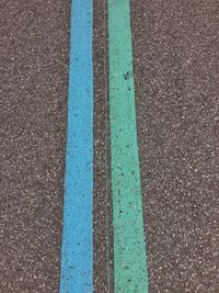 High angle view of road marking on road