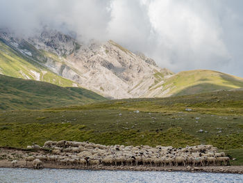 Scenic view of mountains against sky