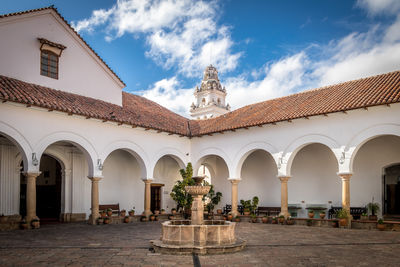 Low angle view of historic building against sky