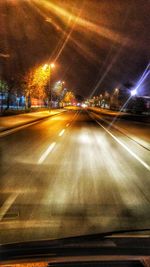 Road in city at night