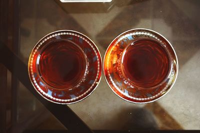 High angle view of coffee cup