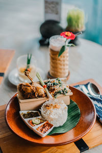 Close-up of food on table