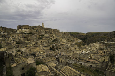 Aerial view of townscape against sky