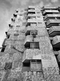 Low angle view of old building against sky