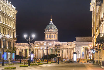 View of historical building at night