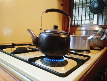 Close-up of tea in kitchen at home