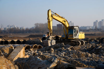 Construction site against sky