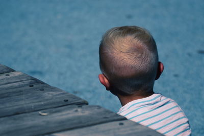 Rear view of boy