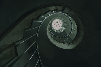 Low angle view of spiral stairs