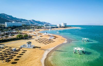 High angle view of beach