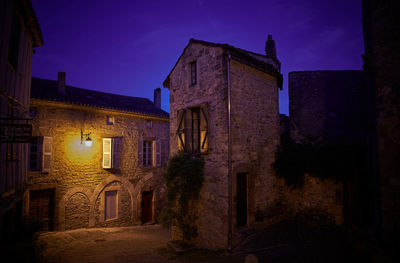 Old building in city at night