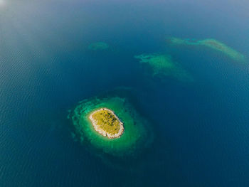 Aerial photo of an island in greece 