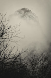 Scenic view of tree mountains against sky