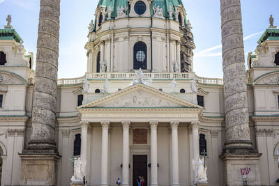 Low angle view of historic building against sky