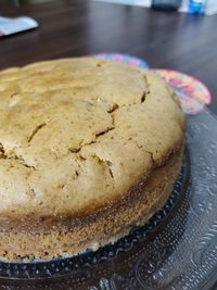 Close-up of cake on table