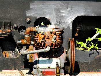 Close-up of machine in factory