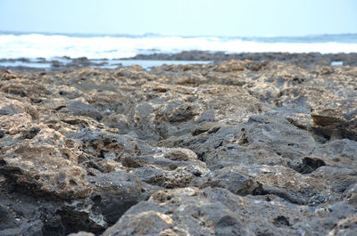 Close-up of rocks on beach