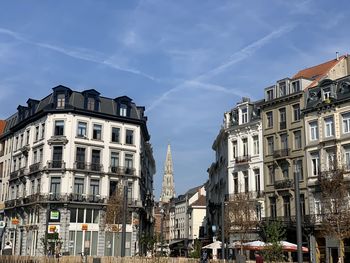 Low angle view of buildings against sky