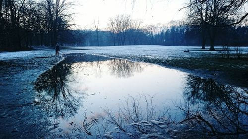 Scenic view of snow covered landscape