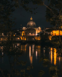 Reflection of saint peter dome from lungotevere