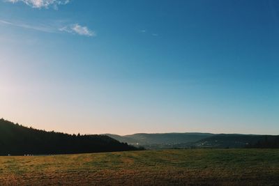 Scenic view of landscape against clear sky