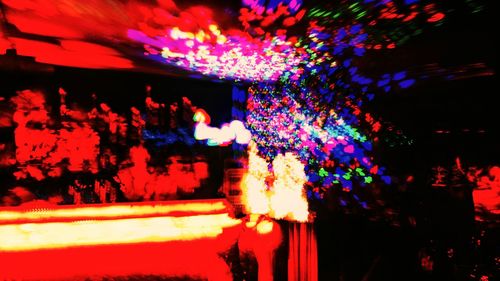 Illuminated multi colored sky at night