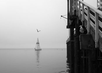 View of boats in sea