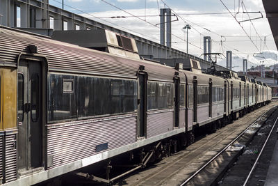 Train at railroad station platform