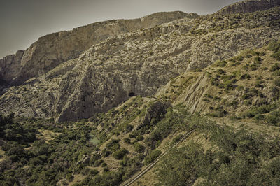 Scenic view of landscape and mountains against sky