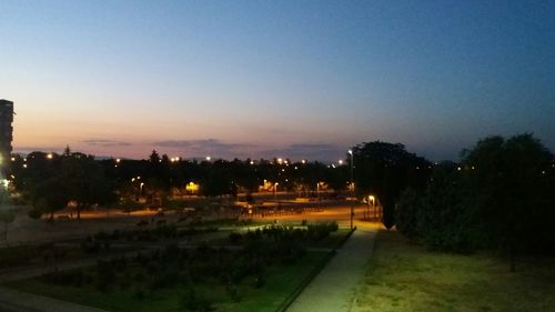 View of trees against clear sky