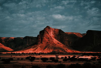 Scenic view of rock formations against sky