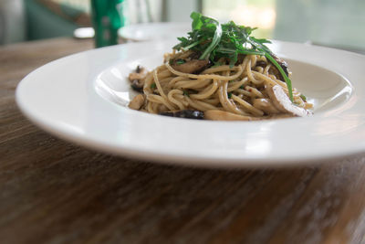 Close-up of meal served in plate