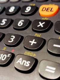 Full frame shot of computer keyboard on table